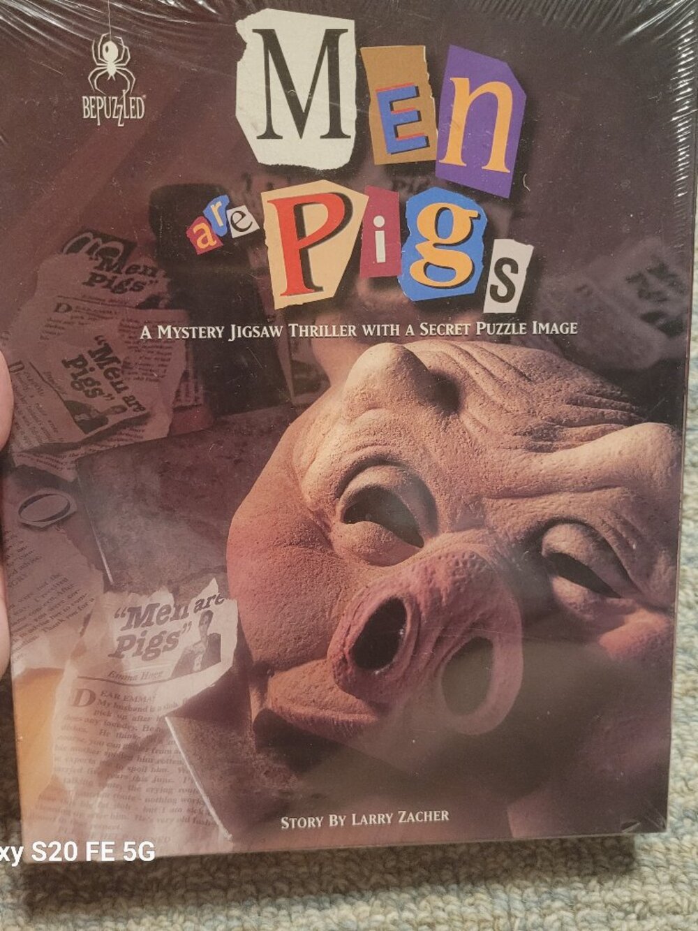 Vintage Bepuzzled brand "Men are Pigs" Mystery Jigsaw Puzzle.
